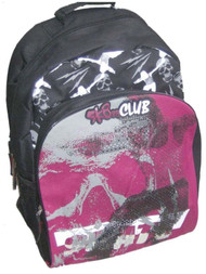 SK8er Club Black Red Geometric Skater Backpack School Book Bag, Travel Pack