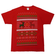 Dec 25th Mens Red Christmas Reindeer T-Shirt