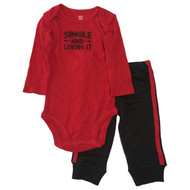 Carters Infant Boys Valentines Outfit Single & Loving It Bodysuit & Pants