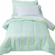 Girls Full Bed in a Bag Blue Green Aqua Medallion Comforter Set Sheets Sham