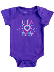Infant Girls Little Throb Purple Heart Creeper Valentines Day Bodysuit