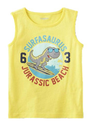 Toughskins Infant Toddler Boy Yellow Surfing T-Rex Tank Top Sleeveless Shirt
