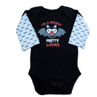 Faded Glory Infant Boy Black Vampire Creeper Style Bodysuit Halloween Shirt