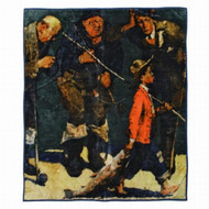 Saturday Evening Post Royal Plush Fleece Gone Fishing Throw Blanket Fisherman