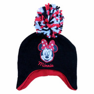 Disney Girls Black Minnie Mouse Beanie Stocking Cap Winter Hat