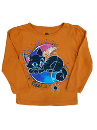 Infant & Toddler Girls Orange Boo! Cat Halloween Shirt Long Sleeved T-Shirt