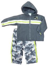 Al & Ray Infant Boys 2 Piece Gray Jacket & Camo Pants Track Suit Set