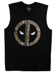 Marvel Mens Black Deadpool Camouflage Tank Top Muscle Shirt