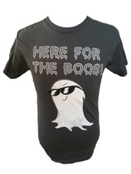 Mad Engine Mens Gray Here For The Boos! Halloween T-Shirt