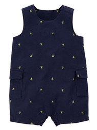 Carter's Infant Boys Navy Blue Sleeveless Sailboat Romper