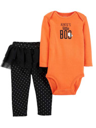 Carters Infant Girls Aunties Little Boo Halloween Bodysuit Tutu Leggings