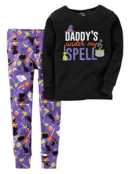Carters Infant Girls Daddys Under My Spell Halloween Pajama 2 PC Halloween
