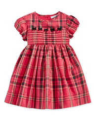 First Impressions Infant Girls Pink Plaid Satin Party & Holiday Dress
