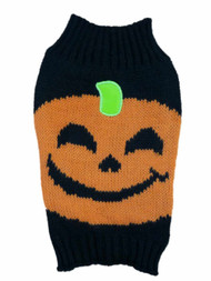 Simply Dog Sweater Costume Black Orange Pumpkin JackOLantern Knit Pet Outfit