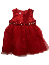 Infant &Toddler Girls Sparkly Red Party Dress Holiday Jewel Tulle Skirt
