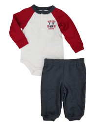 Infant Boys Big Guy League Baby Outfit Pants & Elephant Bodysuit Shirt Set