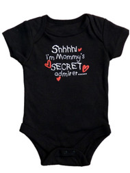 Infant Girls & Boys Shhhh I'm Mommy's Secret Admirer Creeper Black Bodysuit