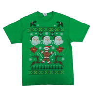 Dec 25th Mens Green Ugly Christmas Design Santa Claus Holiday T-Shirt