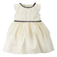 Carters Infant & Toddler Girls Ivory Glittery Sparkle Holiday Party Dress