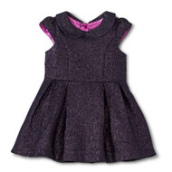 Cherokee Infant & Toddler Girls Black & Purple Glitter Party Dress Holiday