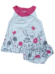 Sweet Infant & Toddler Girls White & Pink Butterfly Floral Dress Sundress