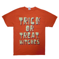 Happy Halloween Mens Orange Glow In The Dark Trick Or Treat Witches T-Shirt