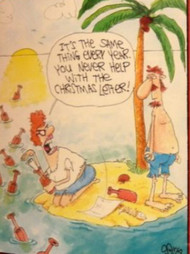 Paper Magic Funny Deserted Island Message in a Bottle Christmas Cards