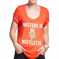 Fifth Sun Womens Masters in Mistletoe Semi Sheer Holiday Short Sleeve T-Shirt