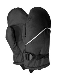 Aquarius Boys Black Water Resistant Thinsulate Snow & Ski Mittens