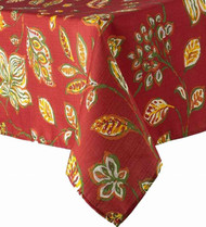 Harvest Season Chile Rust Floral Leaf Tablecloth Woven Fabric Table Cloth 60x102