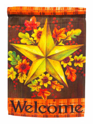 Evergreen Welcome Star Fall Large Fabric Decorative Garden Flag 29 By 43 Inch