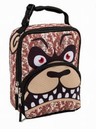 Mad Labs Brown Camo Angry Puppy Dog Soft Lunch Box Insulated Lunch Bag Lunchbox