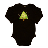 Infant Boys & Girls My First Christmas Bodysuit Black Xmas Tree Creeper Shirt
