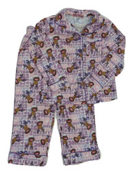 Girl Thing Girls Purple Flannel Reindeer Names Pajamas Holiday PJs