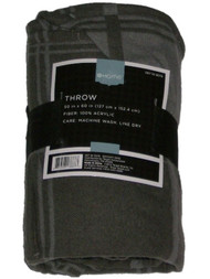 Home Gray Plaid Throw Blanket Soft & Warm Lightweight Grey