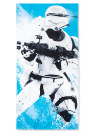 Star Wars Blue Flame Trooper Cotton Beach Towel measures 28 x 58 inches