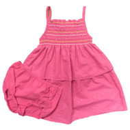 Penny M Sundress Infant Toddler Girls Pink Eyelet Smocked Ruffled Sun Dress