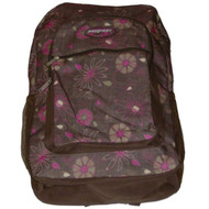 ProSport Brown & Pink Flower 17" Backpack, Floral School Travel Bag