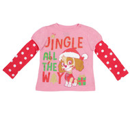 Paw Patrol Toddler Girls Jingle Long Sleeve T-Shirt Christmas Tee Shirt
