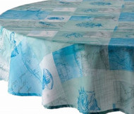 Shells & Sentiments Tablecloth Blue Nautical Table Cloth 60x120 Ob