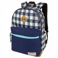 Skechers 16" Backpack - Navy Plaid Sport School Travel Pack