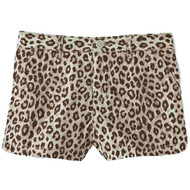Toughskins Infant & Toddler Girls Brown & Tan Leopard Print Poplin Shorts