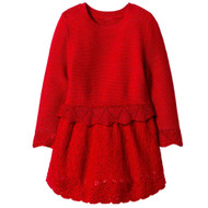 Infant & Toddler Girls Red Glitter Holiday Sweater Dress