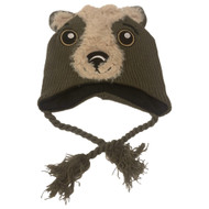 Aquarius Boys Brown Bear Peruvian Style Critter Hat Fleece Lined Trapper