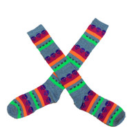 My Halloween Womens Long Colorful Stripes Skull Print Knee Socks