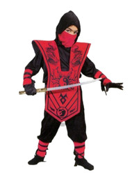 Fun World Boys Complete Ninja Costume Red