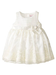 Nannette Infant Girl Ivory Lacy Dress Formal Holiday Wedding Party Gown