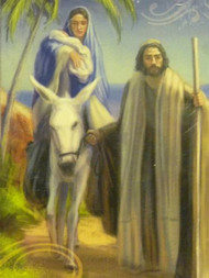 Trimmerry Mary Joseph & Baby Jesus on a Donkey Christian Christmas Cards