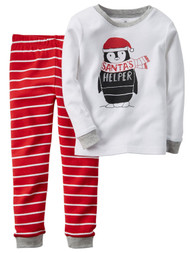 Carters Infant Boys 2-Piece Santa's Helper Christmas Pajama Set