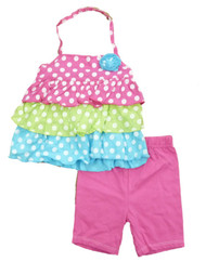 Vitamins Kids Infant & Toddler Girls Pink Polka Dot Shirt & Shorts 2 Pc Set